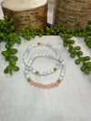 Howlite, Rose Quart and Gold-Filled bead bracelet set