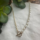 Gold-Filled Paperclip Chain with Fresh Water Pearls and Toggle Clasp