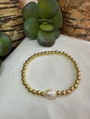 Gold-filled, fresh water pearl bracelet
