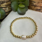 Gold and fresh water pearl bracelet