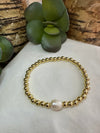 Gold and fresh water pearl bracelet